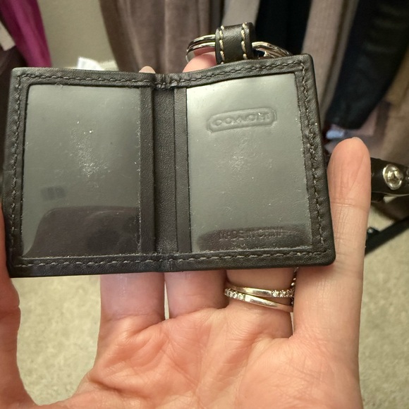 Vintage Coach Brown Leather Photo Frame Keychain Holder - Picture 3 of 4